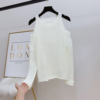 Modern női pulóver csupasz vállal, több színben