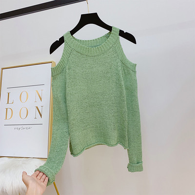 Modern női pulóver csupasz vállal, több színben