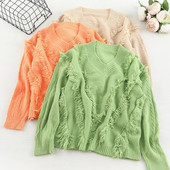 Női pulóver négy színben V-nyakkal