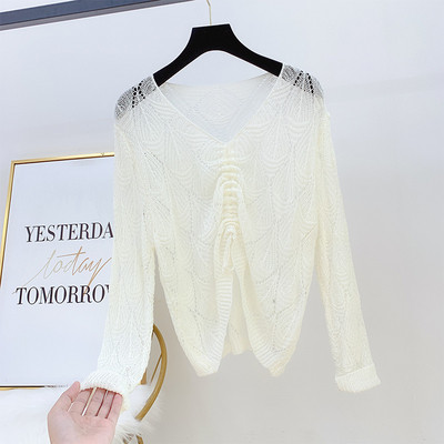 Γυναικεία πλεκτή μπλούζα με λαιμόκοψη