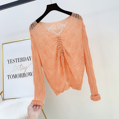 Γυναικεία πλεκτή μπλούζα με λαιμόκοψη