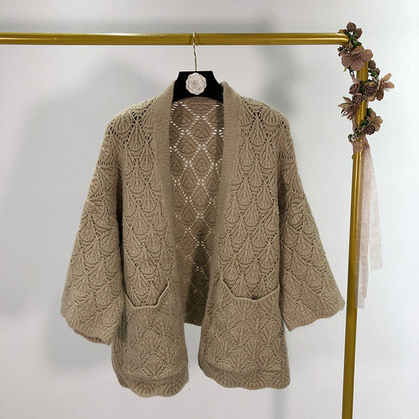 Női kardigán rögzítés és 7/8-as ujjú nélkül - három színben