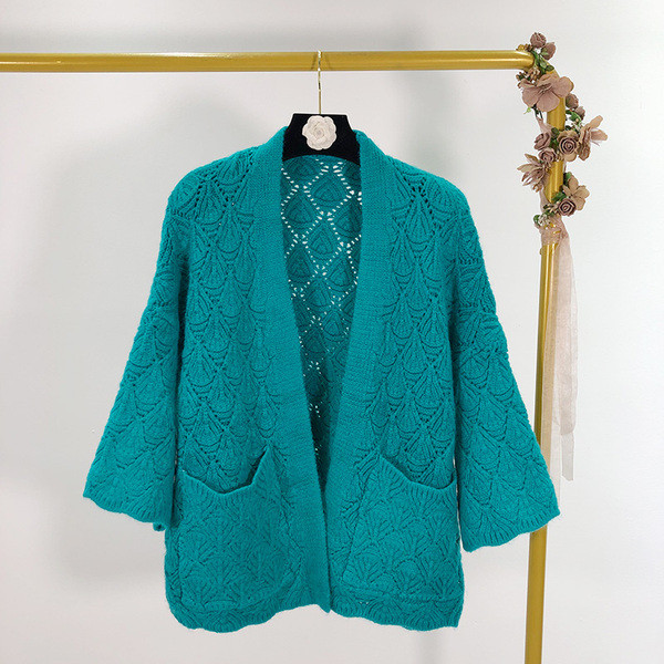 Női kardigán rögzítés és 7/8-as ujjú nélkül - három színben