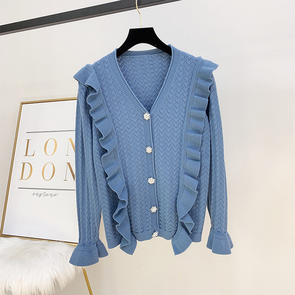 Pulover de dama cu decolteu spitz si pietre de decor in patru culori