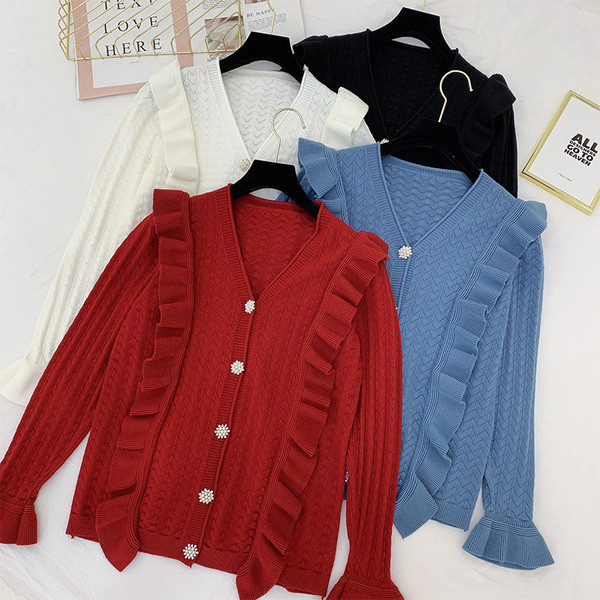 Pulover de dama cu decolteu spitz si pietre de decor in patru culori