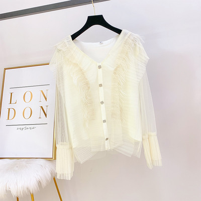 Γυναικείο πουκάμισο με κουμπιά και λαιμόκοψη σε διάφορα χρώματα