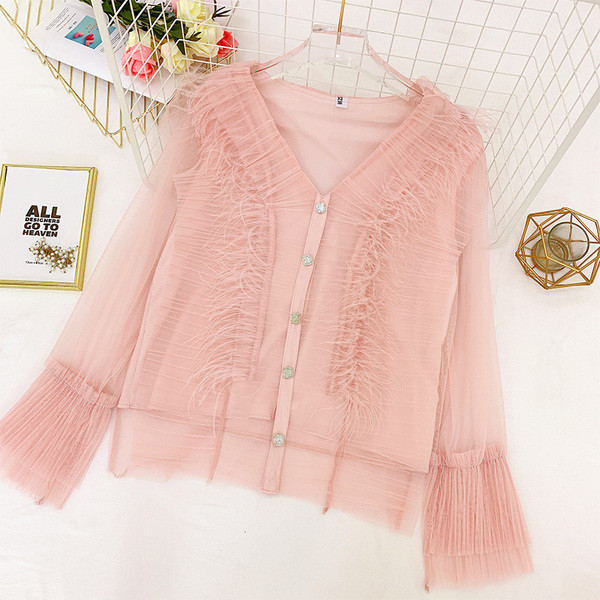 Γυναικείο πουκάμισο με κουμπιά και λαιμόκοψη σε διάφορα χρώματα