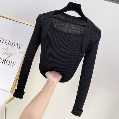 Γυναικεία μπλούζα με τετράγωνη λαιμόκοψη σε τέσσερα χρώματα