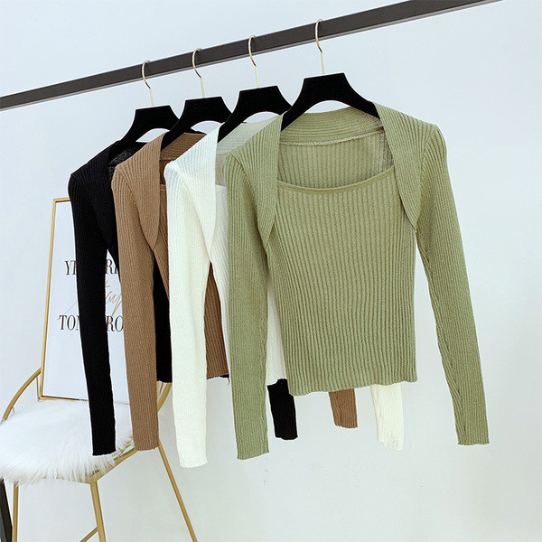 Γυναικεία μπλούζα με τετράγωνη λαιμόκοψη σε τέσσερα χρώματα