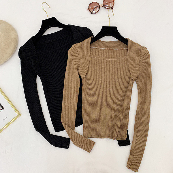 Γυναικεία μπλούζα με τετράγωνη λαιμόκοψη σε τέσσερα χρώματα