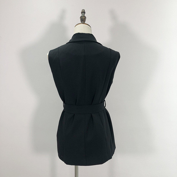 Női elegáns mellény fekete színben, rögzítés nélkül