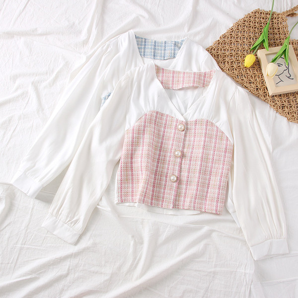 Modern női ing spitz nyakkivágással és hosszú ujjú - többféle színben