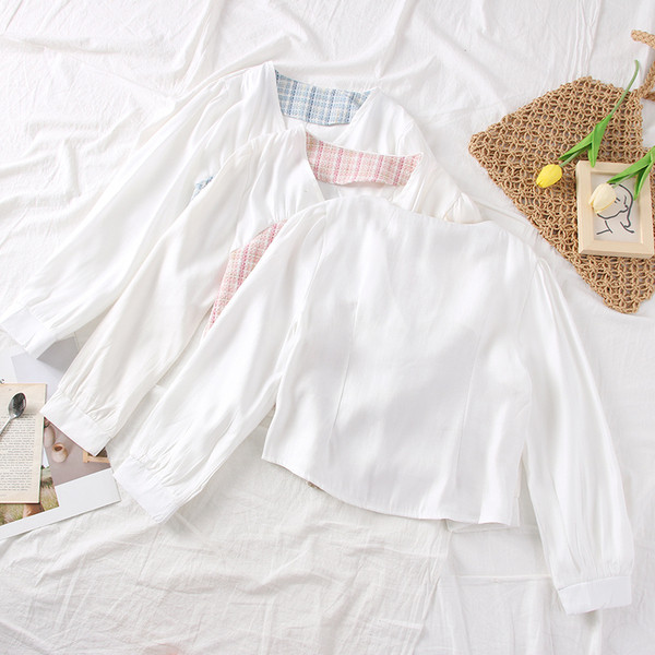 Modern női ing spitz nyakkivágással és hosszú ujjú - többféle színben