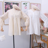 Hétköznapi női ing új modellje - spitz dekoltázs, széles modell három színben