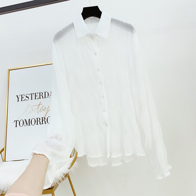 Modern női ing gallérral, három színben