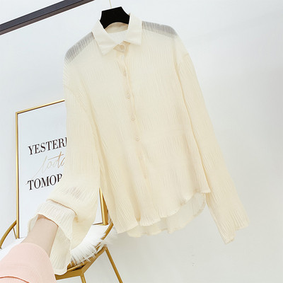 Modern női ing gallérral, három színben