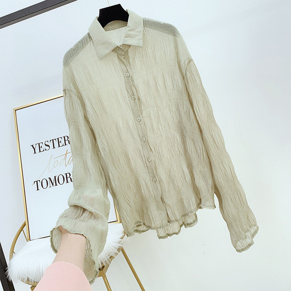 Modern női ing gallérral, három színben