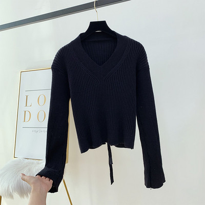 Pulover de dama model uni cu decolteu spitz in mai multe culori