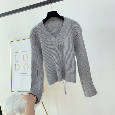 Pulover de dama model uni cu decolteu spitz in mai multe culori