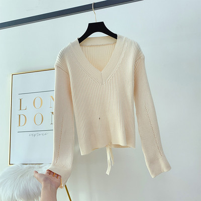 Pulover de dama model uni cu decolteu spitz in mai multe culori