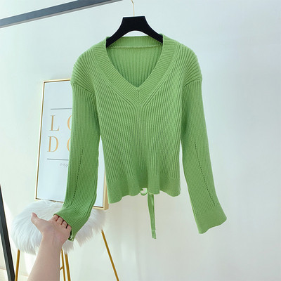 Pulover de dama model uni cu decolteu spitz in mai multe culori