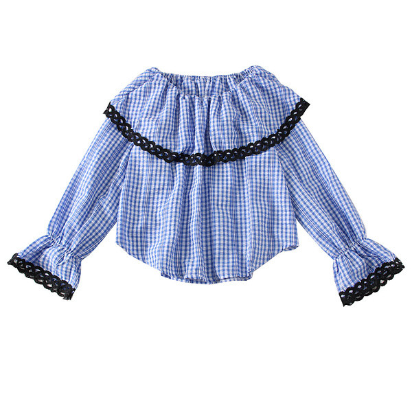 Modern női kockás ing csónakos nyakkivágással, kék, piros és fekete színekben