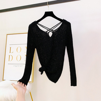 Női blúz kereszt pántokkal, négy színben