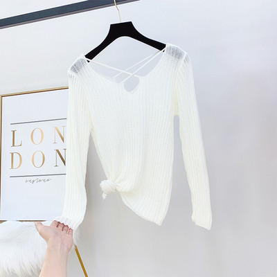 Női blúz kereszt pántokkal, négy színben