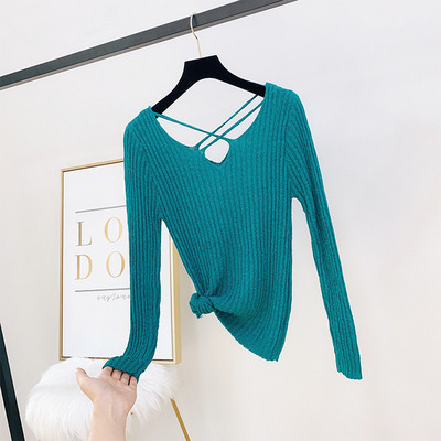 Női blúz kereszt pántokkal, négy színben