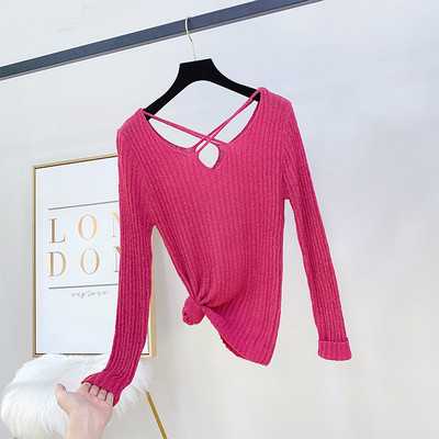 Női blúz kereszt pántokkal, négy színben