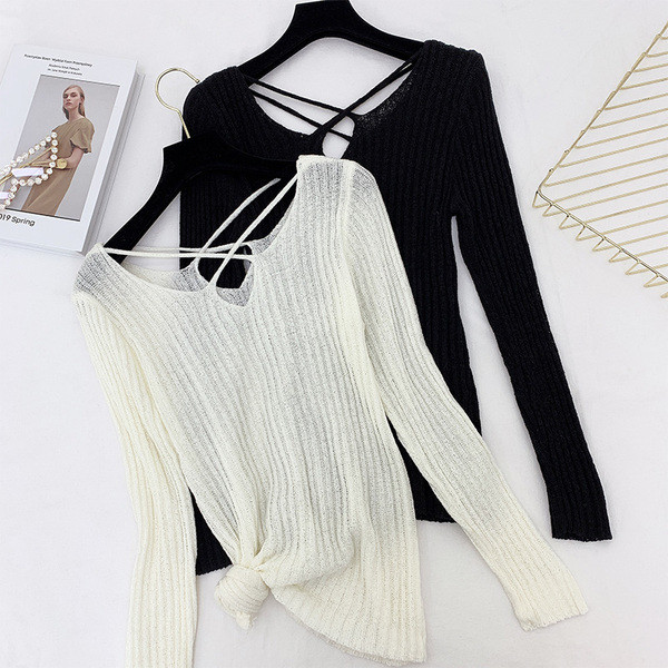 Női blúz kereszt pántokkal, négy színben