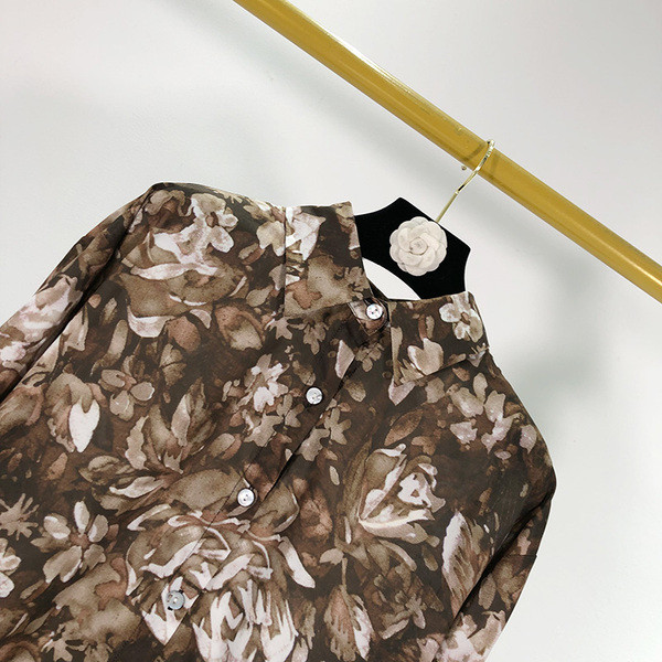 Női ing színes mintával - klasszikus modell