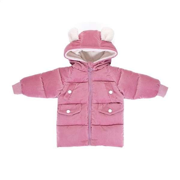 Geaca pentru copii moderna pentru fete in patru culori cu aplicatie si element 3D