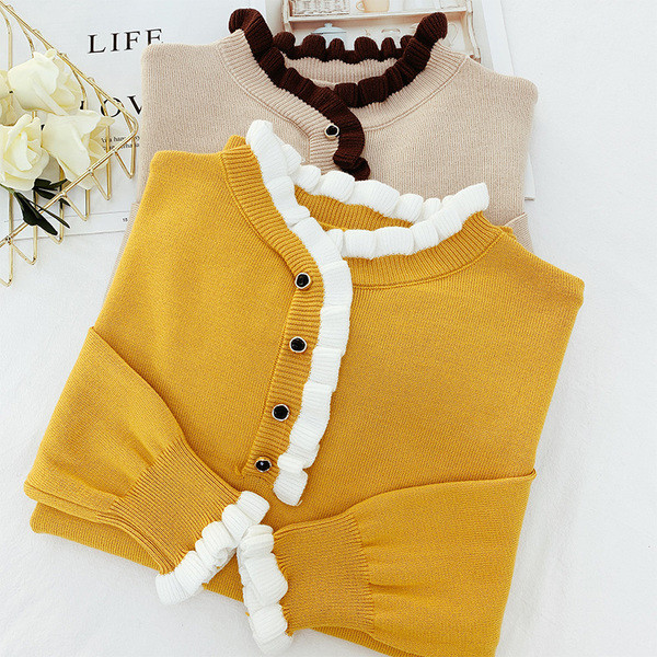 Γυναικείο πουλόβερ  με κουμπιά σε τέσσερα χρώματα