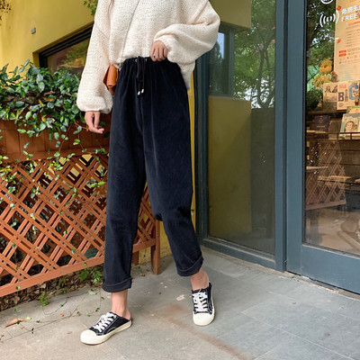 Női sportnadrág két színben, gumis derékkal, zsebekkel