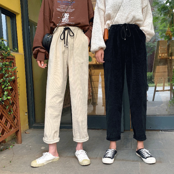 Női sportnadrág két színben, gumis derékkal, zsebekkel