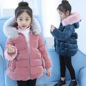 Modern, lányoknak készült gyerekkabát, két színben pehelytal