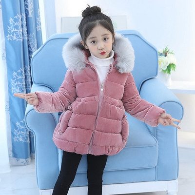 Modern, lányoknak készült gyerekkabát, két színben pehelytal