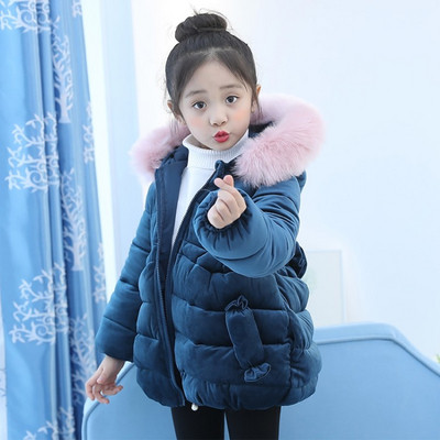 Modern, lányoknak készült gyerekkabát, két színben pehelytal