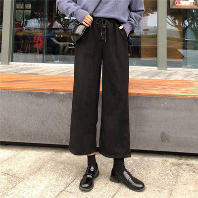 Női nadrág két színben elasztikus derékkal - széles modell