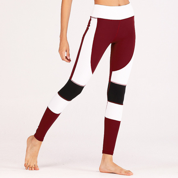 Sport női leggings magas derékkal, piros színben