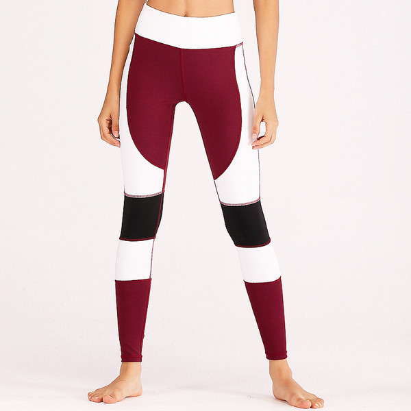 Sport női leggings magas derékkal, piros színben