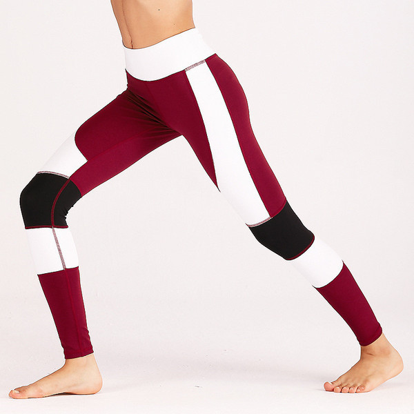 Sport női leggings magas derékkal, piros színben