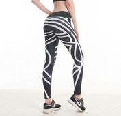 Sport női hosszú leggings magas derékkal, fekete színben