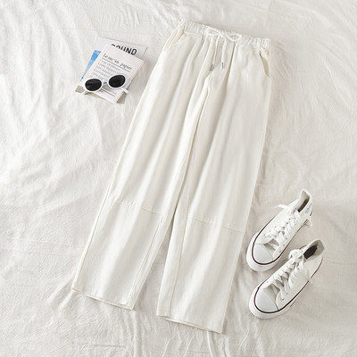 Дамски  ежедневен панталон с ластик в бял и черен цвят