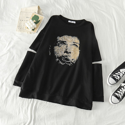 Alkalmi női blúz fehér és fekete rátéttel