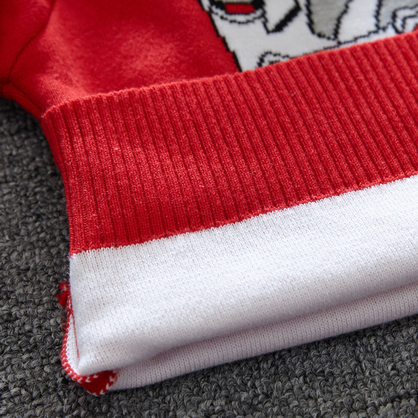 Παιδικό πουλόβερ για αγόρια σε κόκκινο χρώμα με κλασικό γιακά