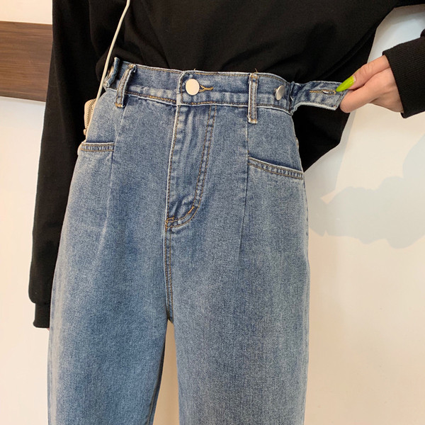 Női alkalmi farmer, kék egyenes modellben