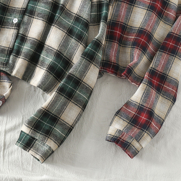 Alkalmi női kockás ing gallérral, három színben