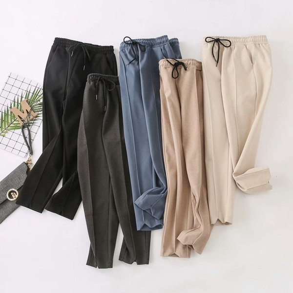 Model nou de pantaloni de dama cu talie inalta si buzunare in mai multe culori